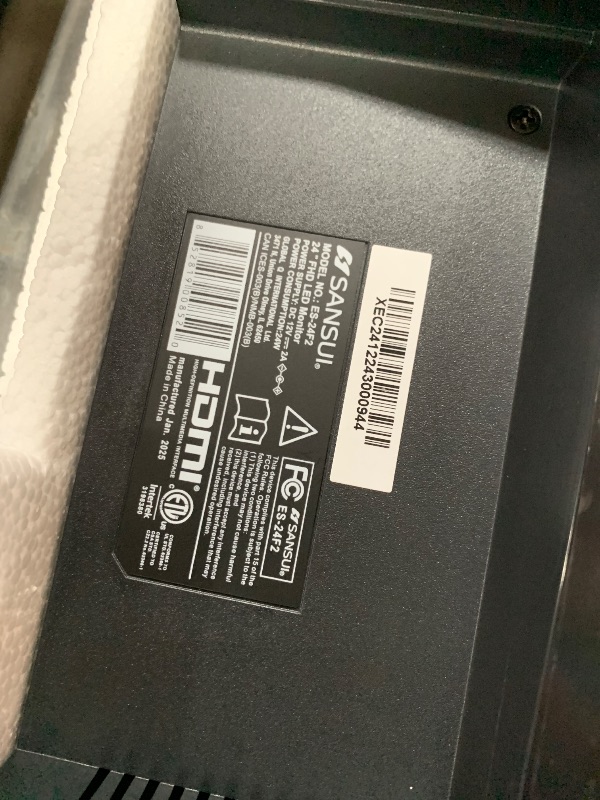 Photo 1 of SANSUI Monitor 24 Inch 100Hz PC Monitor, HDMI VGA Ports VESA Mount, FHD Computer Monitor Ultra-Slim Ergonomic Tilt Eye Care for Home Office (ES-24F2, HDMI Cable Included)