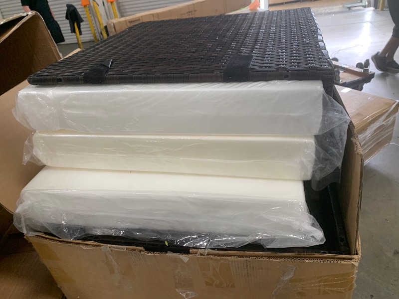 Photo 1 of *************************THIS IS ONLY BOX 'A' OUT OF A MULTI BOX SET**************************

Kurapika 6 Pieces Patio Furniture Set, Rattan Wicker Outdoor Conversation Sets, Outdoor Furniture Sectional Sofa Set w/4 Inch Cushion and Glass Coffee Table(Na