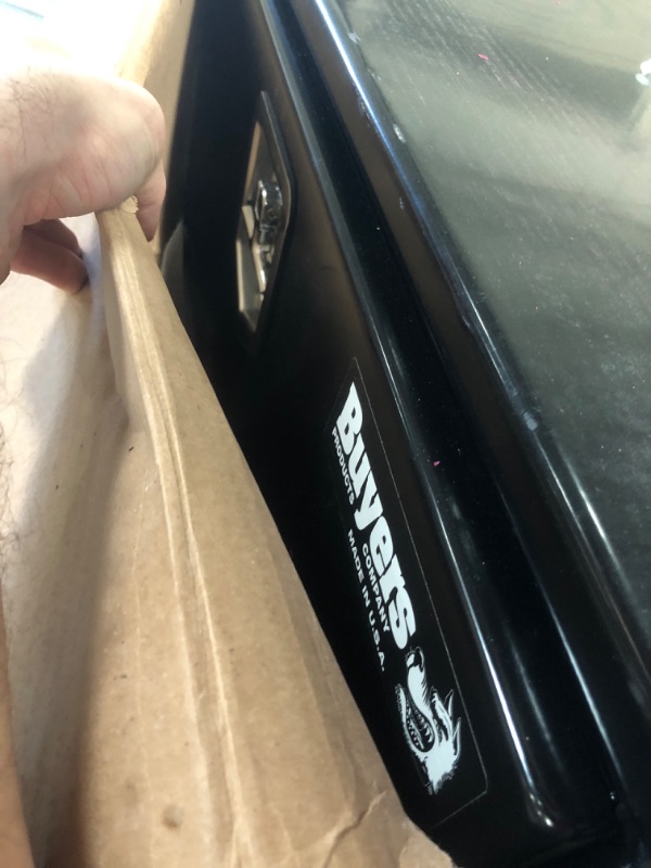 Photo 1 of ***ITEM IS NOTICEABLY DENTED***

Buyers Products 1703303 Black Steel Underbody Truck Box, 14 x 16 x 30 Inch, Made In The USA, 14 Ga Black Steel Trailer/Truck Bed Tool Box, Weather-Resistant, Locking T-Latch