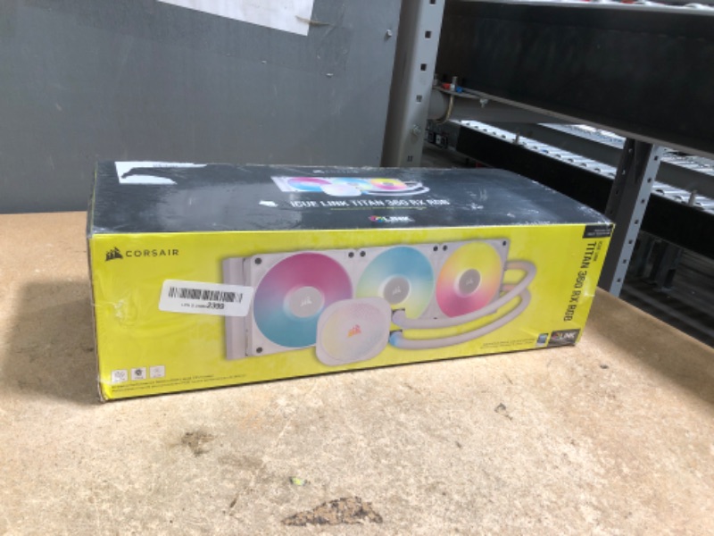 Photo 1 of *FACTORY SEALED* CORSAIR iCUE Link Titan 360 RX RGB Liquid CPU Cooler – 360mm AIO – Low-Noise – FlowDrive Cooling Engine – Intel LGA 1851/1700, AMD AM5/AM4 – 3X RX120 RGB Fans – iCUE Link System Hub Included – White