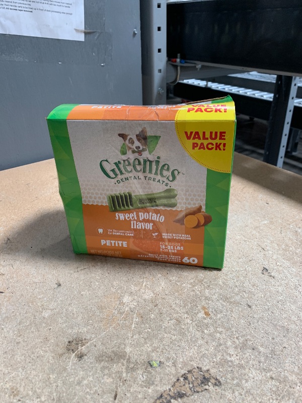 Photo 1 of *7/19/2026* Greenies Petite Natural Dog Dental Treats, Sweet Potato Flavor, 36 oz. Pack (60 Treats)