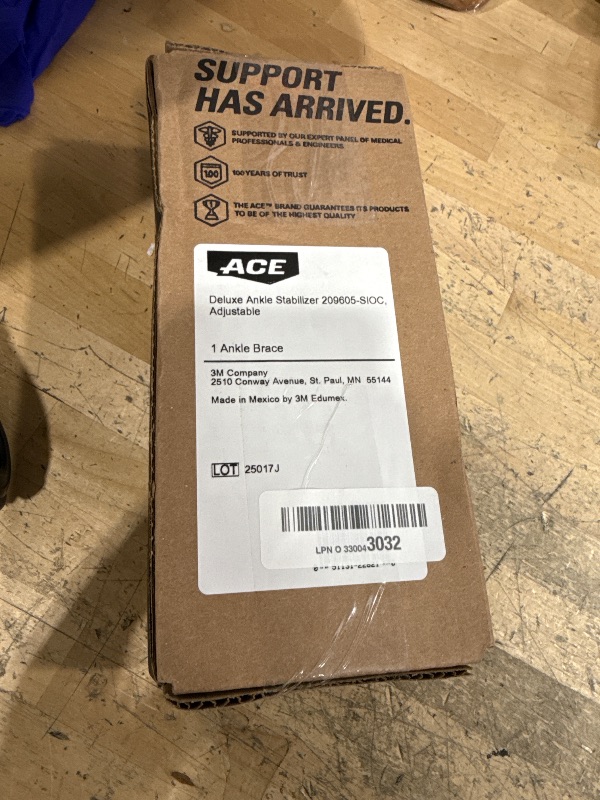 Photo 1 of ACE Brand Deluxe Adjustable Ankle Stabilizer, Firm Stabilizing Support for Weak, Sore or Injured Joints, Adjustable Ankle Brace, Breathable, One Size Fits Most
