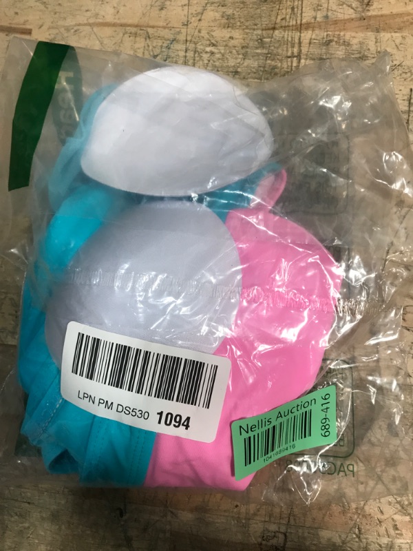 Photo 1 of ADIFUN Girls Swimsuit Size 15 Size 16 V Neck Adjustable Straps Blue Pink Bikini Set Color Block with Cover Up Skirt Bathing Suits for Teen Girls Size 14-16