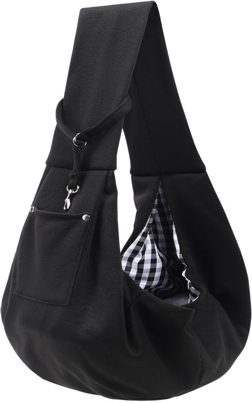 Photo 1 of 
Dog Carrier Sling - Reversible Puppy Carrier Purse with Storage Pocket, Hand-Free Dog Sling Carrier for Carry Small Dogs and Cats, Travel Safety Harness,...