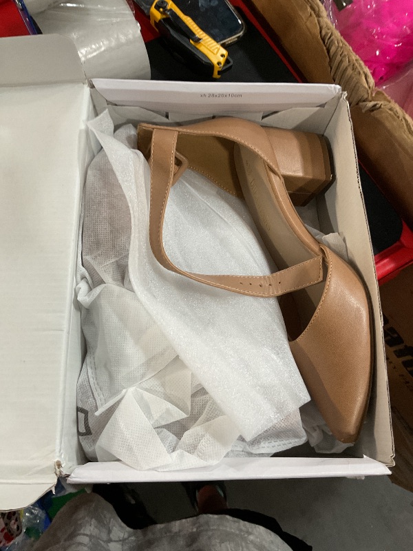 Photo 1 of Annee Pointed Toe Low Chunky Heels Pump Shoes 8
