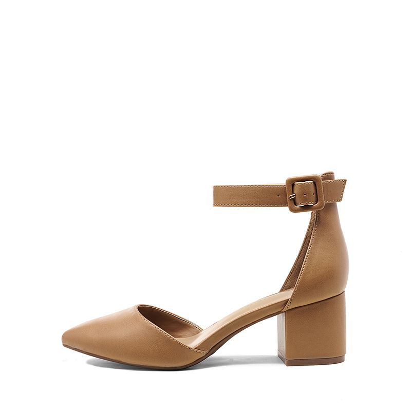 Photo 1 of Annee Pointed Toe Low Chunky Heels Pump Shoes 8