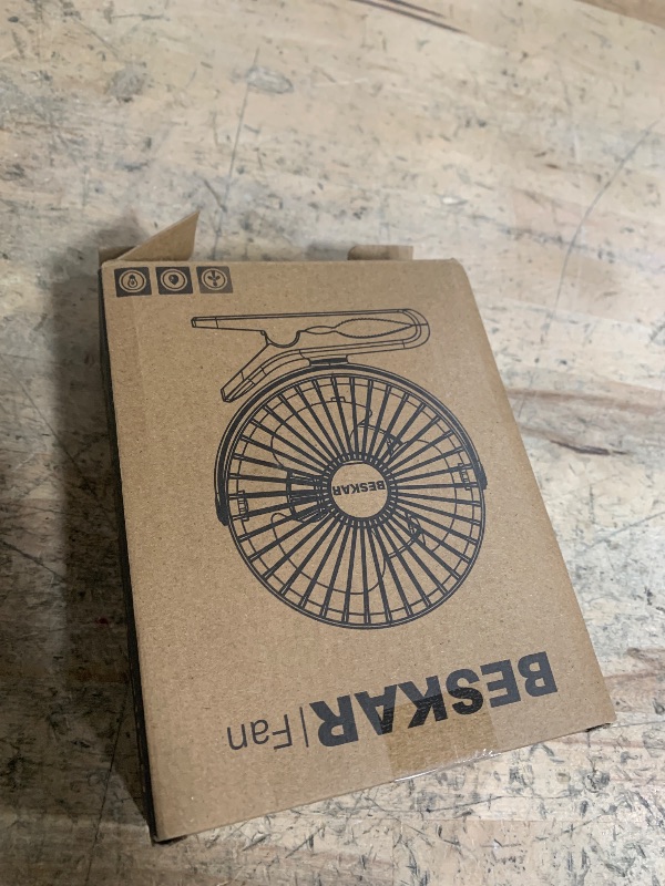 Photo 1 of BESKAR USB Clip on Fan, Portable Small Fan with Cord Powered, 3 Speeds Strong Airflow, with Sturdy Clamp, Quiet Personal Desk Fan