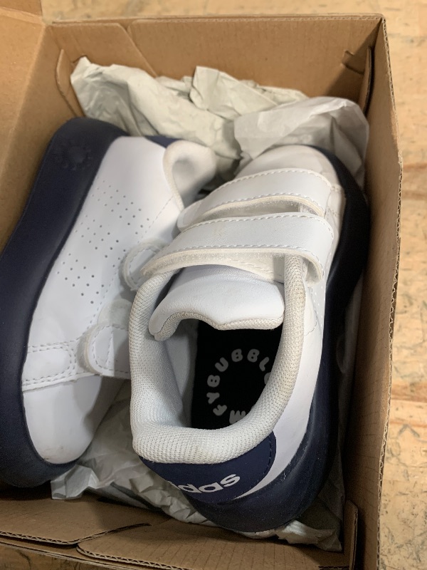 Photo 1 of adidas Kids Advantage Sneaker, White/Shadow Navy/White, 7 US Unisex Toddler