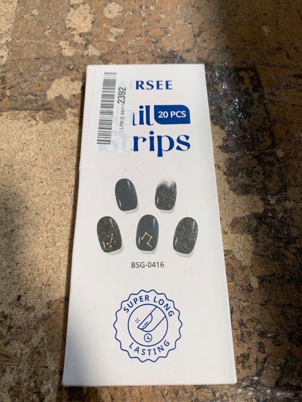 Photo 1 of AIRSEE Semi Cured Gel Nail Strips Kit(Dazzling StarRiver)-Works with Any UV Nail Lamps Light, Salon-Quality,Long Lasting, Easy to Apply & Remove - Includes 20Pcs 2 Prep Pads, Nail File & Wooden Stick