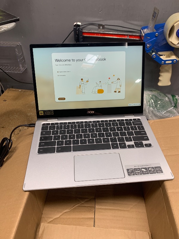 Photo 1 of Acer Chromebook Spin 513 Convertible Laptop | Qualcomm Snapdragon 7c | 13.3" FHD IPS Touch Corning Gorilla Glass Display | 4GB LPDDR4X | 64GB eMMC | WiFi 5 | Backlit KB | Chrome OS | R841T-S4ZG, Gray