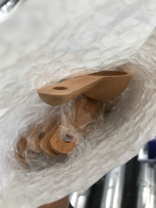 Photo 1 of 6 Pieces Wooden Coffee Spoon in Beech Measuring Scoop for Coffee Beans Wood Table Spoon for Whole Beans Ground Beans or Tea, Home Kitchen Accessories, 20 ml