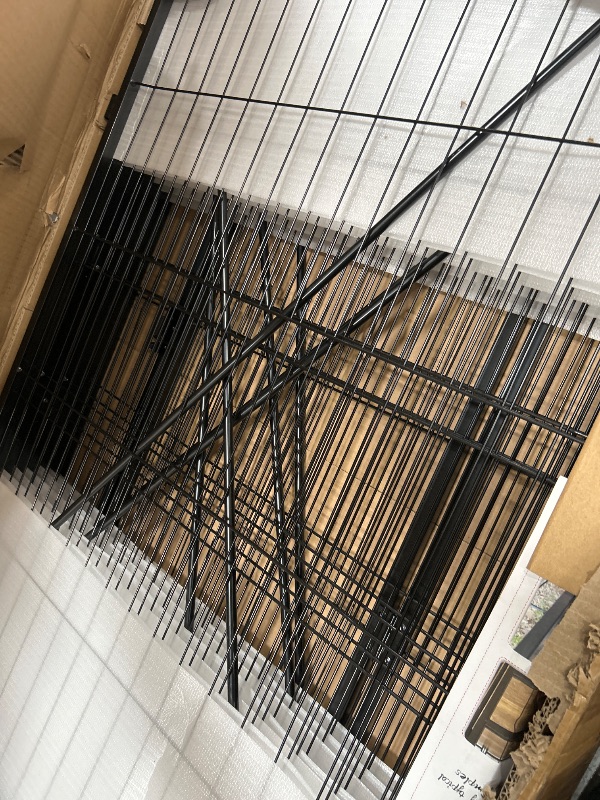 Photo 1 of ** MISSING PARTS - SOLD FOR PARTS ONLY ** Jhsomdr Dog Playpen 40 inch 8 Panels Dog Fence Outdoor for Yard Indoor Dog Pen for Large/Medium/Small Dogs, Heavy Duty Metal Puppy Playpen with Door Portable Pet Fence for RV Camping Yard
