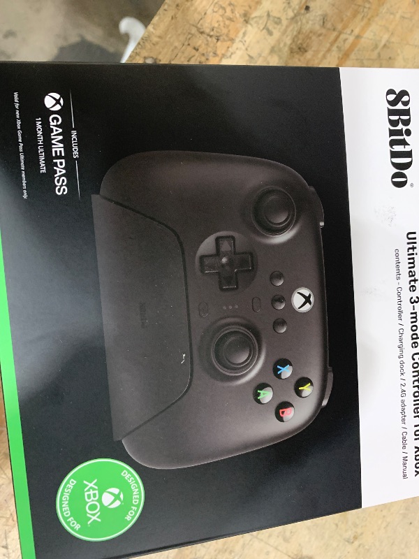 Photo 1 of 8Bitdo Ultimate 3-Mode Controller, Hall Effect Joysticks, Pro Back Buttons, Wired Only for Xbox Series X|S & Xbox One, Compatibility with Apple, Windows & Android, Officially Licensed (Black)