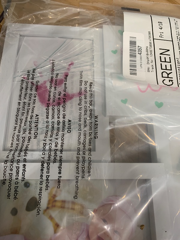 Photo 1 of *********BROKEN SCREEN**********tiny ideas Baby Prints Collage Keepsake Frame With Included Ink Pad, Newborn Handprint And Footprint Nursery Decor, So Little So Loved, Pink/White