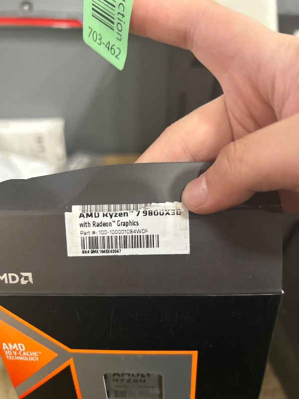 Photo 1 of AMD RYZEN 7 9800X3D 8-Core, 16-Thread Desktop Processor