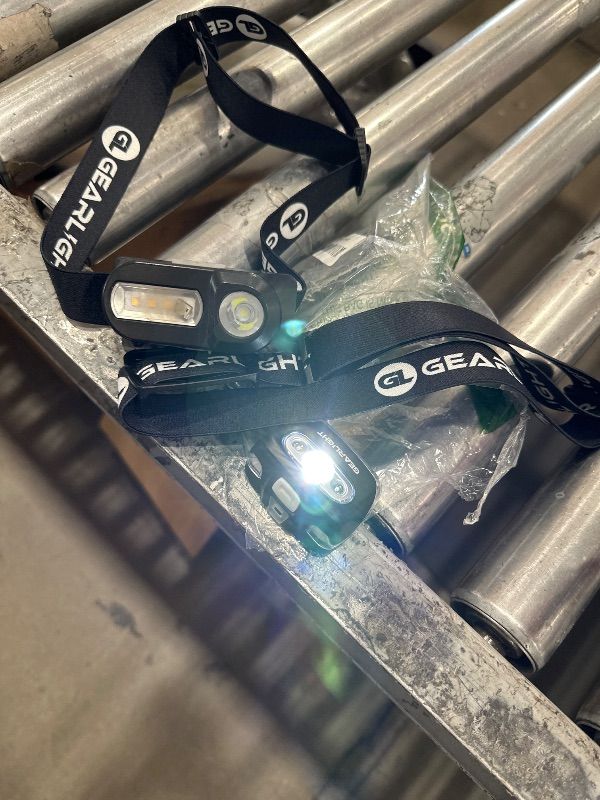 Photo 1 of ** SEE NOTES ** GearLight 2Pack LED Headlamp - Outdoor Camping Head Lamps with Adjustable Headband - Lightweight Battery Powered Bright Flashlight Headlight with 7 Modes and Pivotable Head and Red Light