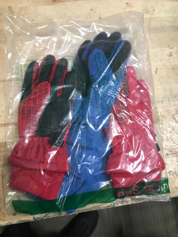 Photo 1 of 2 Pairs Kids Winter Ski Gloves Waterproof Warm Snow Mittens Full Finger Gloves for Toddlers Infants (Red, Royal Blue, 1-3 Years)