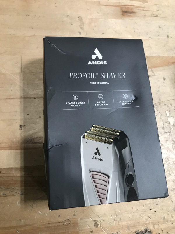 Photo 1 of Andis TS-1 17235 Pro Foil Lithium Titanium Foil Shaver, Cord/Cordless, Smooth Shaving Cordless Shaver with Charger, Gray