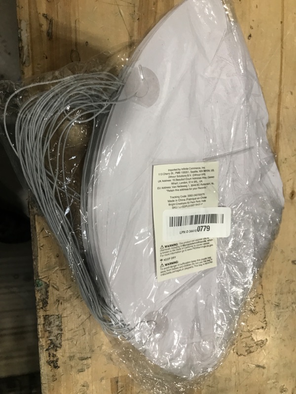 Photo 1 of 50 Pack White Party Hats for Birthday - Blank Cone Hat for Painting, Supplies (6 in)