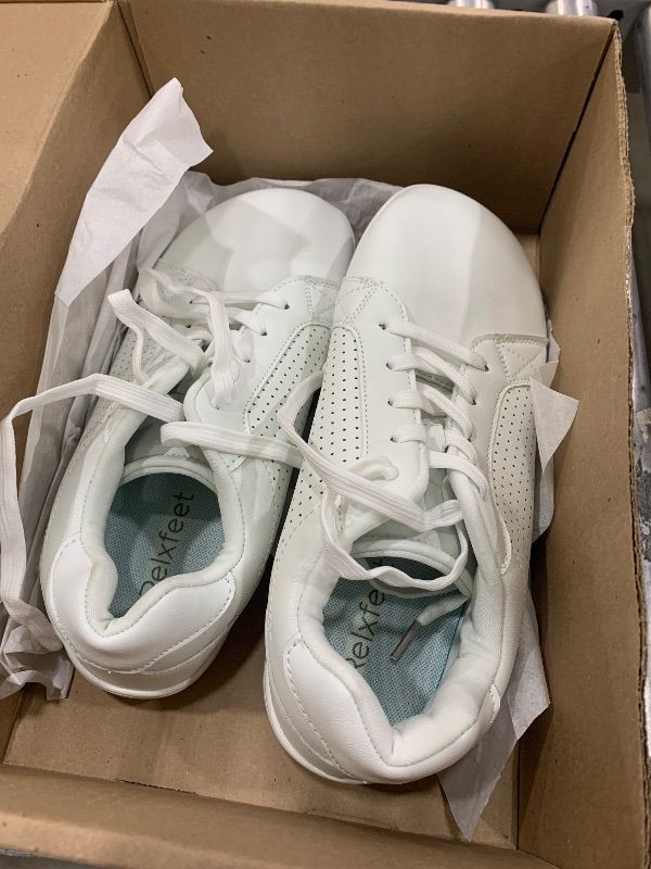 Photo 1 of relxfeet Women's Barefoot Shoes Minimalist Shoes Zero Drop Walking Shoes Wide Toe Box Fashion Sneakers White 9