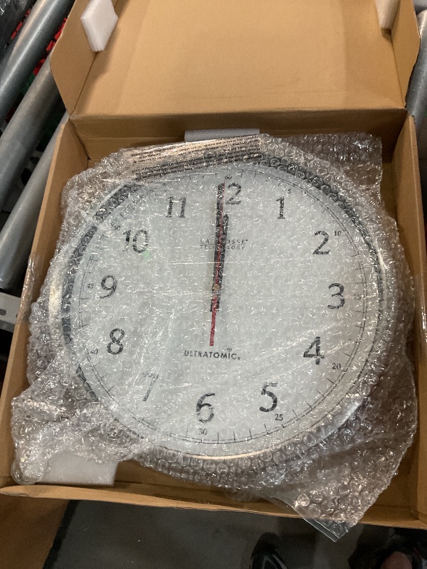 Photo 1 of *UNABLE TO TEST**La Crosse Technology 404-1235UA-SS 14 Inch UltrAtomic Analog Stainless Steel Wall Clock