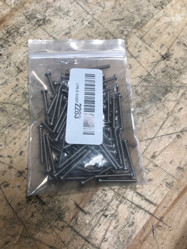 Photo 1 of #4-40 x 1" Pan Head Machine Screws, Fully Threaded, 304 Stainless Steel 18-8, Bright Finish, Pack of 100