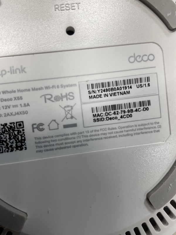 Photo 1 of TP-Link Deco AX3000 WiFi 6 Mesh System(Deco X55) - Covers up to 6500 Sq.Ft. , Replaces Wireless Router and Extender, 3 Gigabit ports per unit, supports Ethernet Backhaul (3-pack)