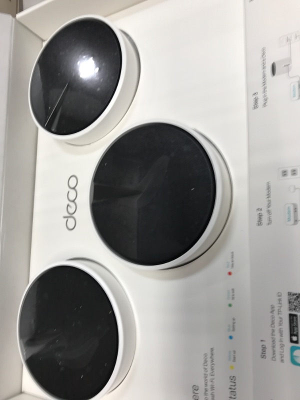 Photo 1 of TP-Link Deco AX3000 WiFi 6 Mesh System(Deco X55) - Covers up to 6500 Sq.Ft. , Replaces Wireless Router and Extender, 3 Gigabit ports per unit, supports Ethernet Backhaul (3-pack)