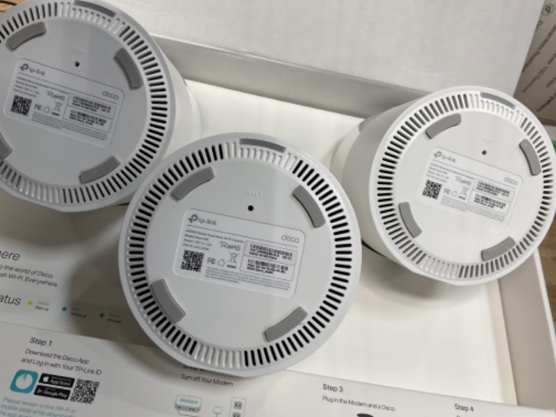 Photo 1 of TP-Link Deco AX3000 WiFi 6 Mesh System(Deco X55) - Covers up to 6500 Sq.Ft. , Replaces Wireless Router and Extender, 3 Gigabit ports per unit, supports Ethernet Backhaul (3-pack)