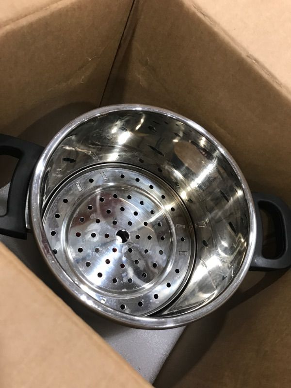 Photo 1 of 3-In-1 304 Stainless Steel Pressure Cooker 8 QT: [Explosion-Proof] [3 PSI Settings], One-Hand Locking, Induction Compatible, Glass Lid & Steamer Rack Included, Olla de Presion