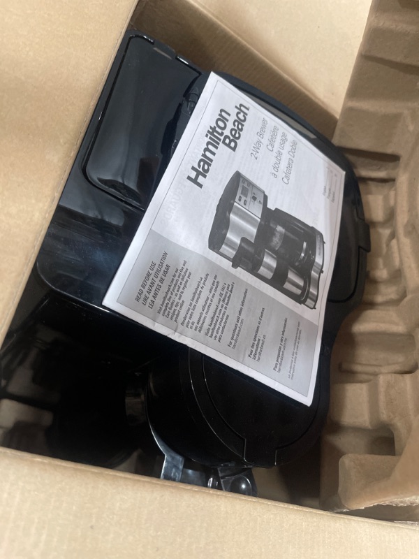 Photo 1 of ***NONREFUNDABLE**FOR PARTS ONLY****Missing parts **
Hamilton Beach 2-Way 12 Cup Programmable Drip Coffee Maker & Single Serve Machine, Glass Carafe, Auto Pause and Pour, Black (49980R)