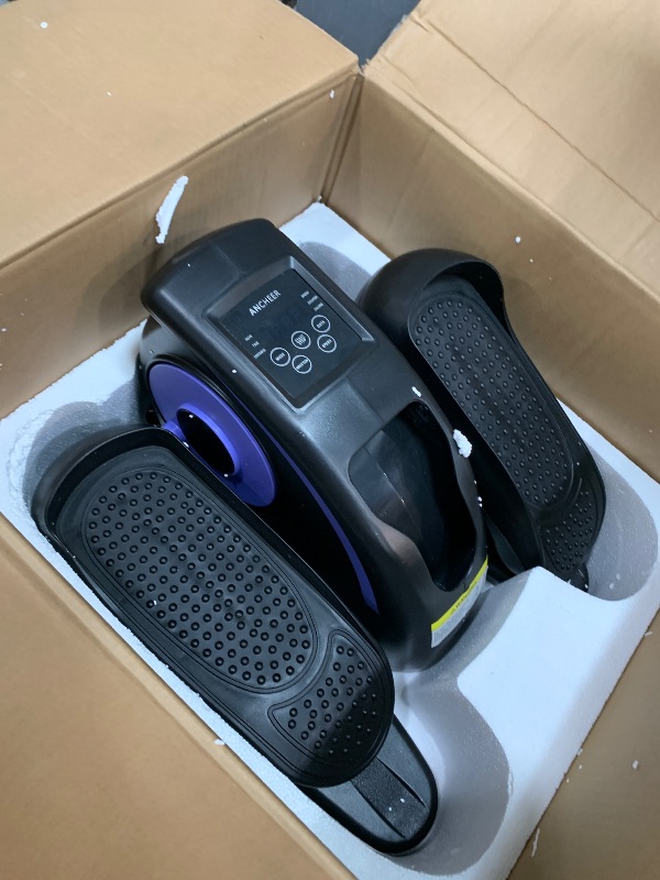 Photo 1 of ANCHEER Under Desk Elliptical Machine, Electric Seated Pedal Exerciser, Mini Elliptical Machines for Seniors, LCD Display Monitor, Remote Control, Leg Exerciser for Home (Training Blue Purple)