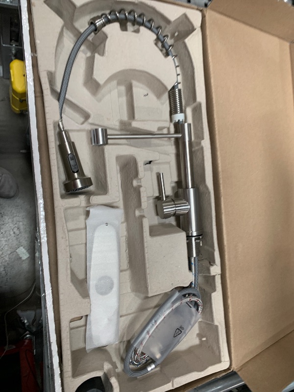 Photo 1 of **SEE NOTES** Delta Faucet Rhett Pro Commercial Style Kitchen Faucet with Pull Down Sprayer, Gold Commercial Kitchen Faucet, Spring Kitchen Faucet, Delta Kitchen Sink Faucet, Champagne Bronze 18829-CZ-DST