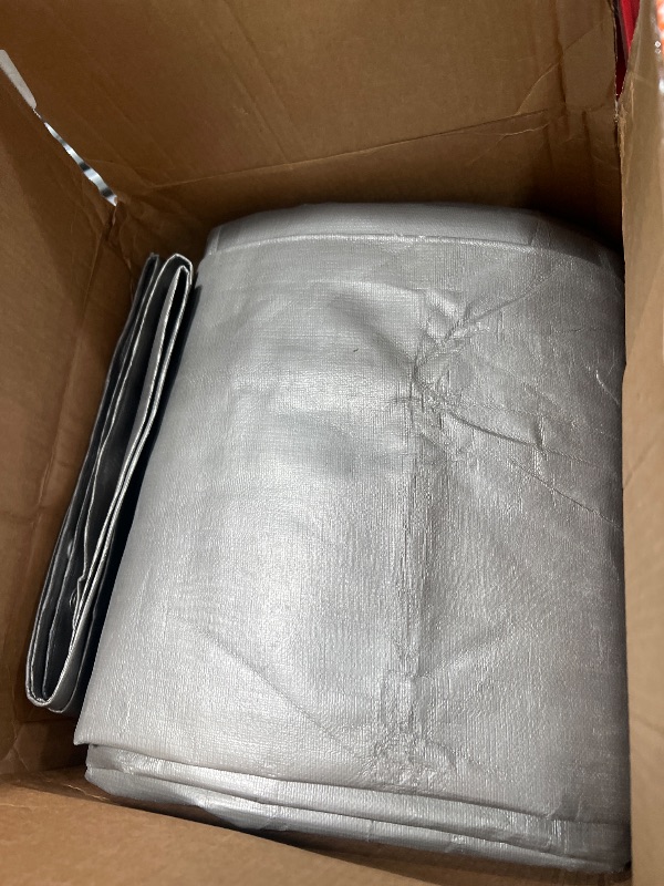 Photo 1 of 10' x 20' Silver/Brown two colors Super Ultra Heavy-Duty 20 Mil Waterproof & UV-Resistant 10x20 Large Outdoor Tarp, Waterproof Tarp Cover for Rain Camping, Tent Tarp, UV Protection, Reinforced Corners