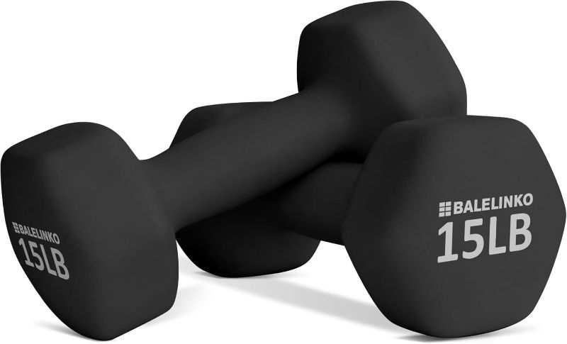 Photo 1 of  Balelinko Dumbbell Hand Weights, 15 Pounds, Pair,BLACK