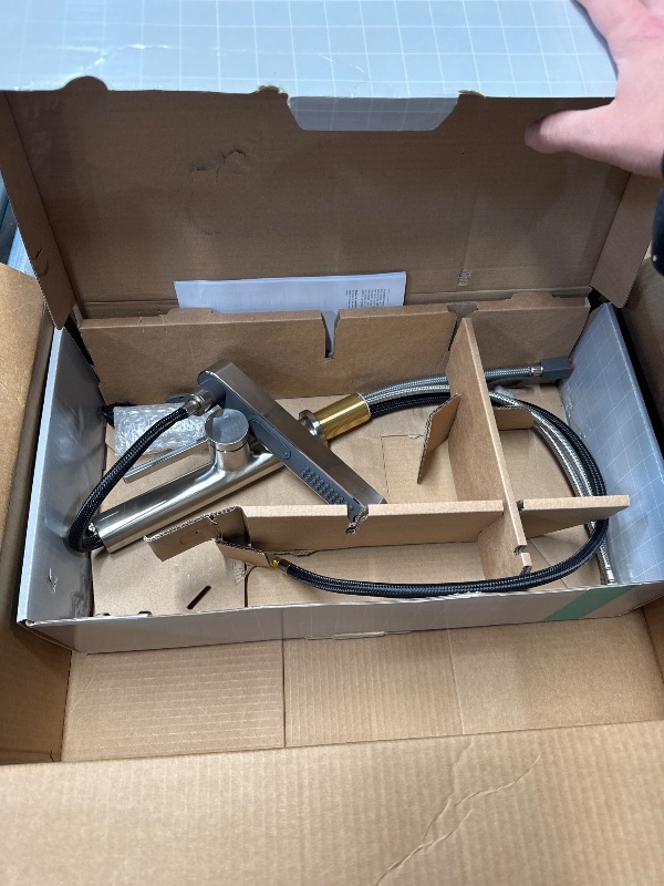 Photo 1 of (USED/FAIR) (POSSIBLE MISSING HARDWARE) hansgrohe Finoris Modern 1-Handle 1-Hole 10-inch Tall Bathroom Sink Faucet in Brushed Nickel, 76063821