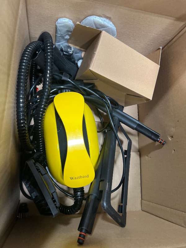 Photo 1 of ** PARTS ONLY ** Steam Cleaner, Handheld Steamer with 21 Accessories, 248°F High-Temperature Steam for Floors, Grout, Tiles, Carpet, Cars - Portable 1.08L Tank, Child Lock, Chemical-Free Cleaning (Yellow)
