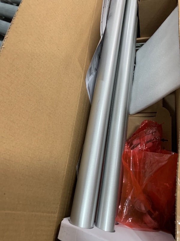 Photo 1 of 1 Inch Silver Double Curtain Rods for Windows 66 to 120 Inches(5.5-10ft), USFOOK Adjustable Heavy Duty Drapery Rods, Telescoping Dual Curtain Rod with Translucent Finials, Wall Mounted