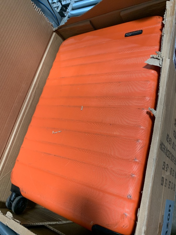 Photo 1 of Amazon Basics 26" Hardside Medium Checked Luggage, Hardshell Suitcase With Wheels, Expandable For Up to 15% More Space, With Scratch-Resistant Surface, Four Multi-directional Wheels, Orange