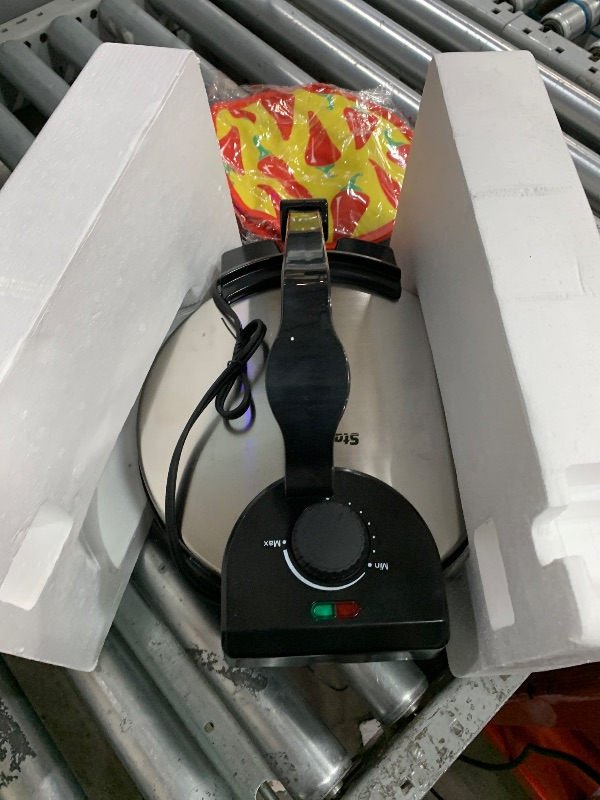 Photo 1 of 10inch Roti Maker by StarBlue with FREE Roti Warmer - The automatic Stainless Steel Non-Stick Electric machine to make Indian style Chapati, Tortilla, Roti AC 120V 50/60Hz 1200W
