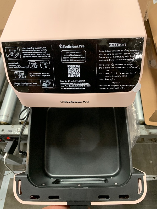 Photo 1 of *POWERS ON* Beelicious® 5.8QT Large Air Fryer, 12-in-1 Digital Airfryer with Clear Window, 40+ Recipes, Flavor-Lock Tech, Shake Reminder, Compact, Quiet, Dishwasher Safe, Nonstick, Fit for Family of 2-5