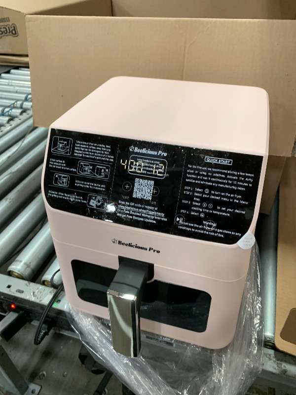 Photo 1 of *POWERS ON* Beelicious® 5.8QT Large Air Fryer, 12-in-1 Digital Airfryer with Clear Window, 40+ Recipes, Flavor-Lock Tech, Shake Reminder, Compact, Quiet, Dishwasher Safe, Nonstick, Fit for Family of 2-5