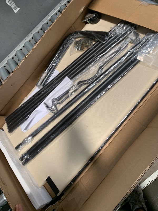 Photo 1 of **MISSING PARTS**
***PARTS ONLY***
MYOYAY 3 Section Laundry Sorter with Garment Hanging Bar Rack Foldable Ironing Board, Laundry Basket Organizer Heavy Duty Laundry Hamper Rolling Cart with Lockable Wheels and 3 Removable Bags