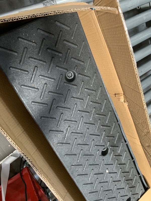 Photo 1 of *MISSING SCREWS* 2 Pcs 3.9" Rise Rubber Curb Ramp Threshold Ramps,3.9" H 38.5" L 9.5" W.Heavy Loading Ramp 3 Tons(6600 LB) Capacity Car Slope Ramp for Driveway Dock Bike Vehicle Warehouse Motorcycle. (3.9" H)