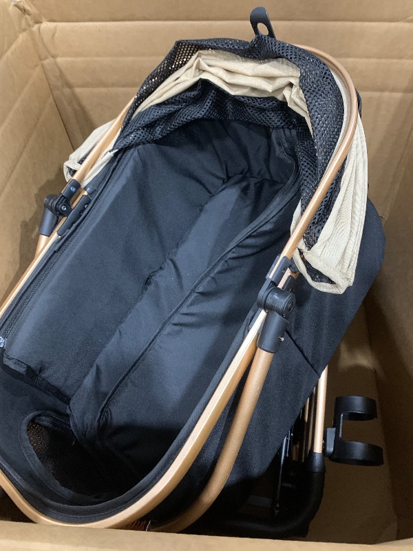 Photo 1 of 3 in 1 Pet Stroller with 4 Wheels, Foldable Pet Travel Carrier for Small/Medium Dogs Cats up to 50lbs, Detachble Portable Pet Bag, Storage Basket