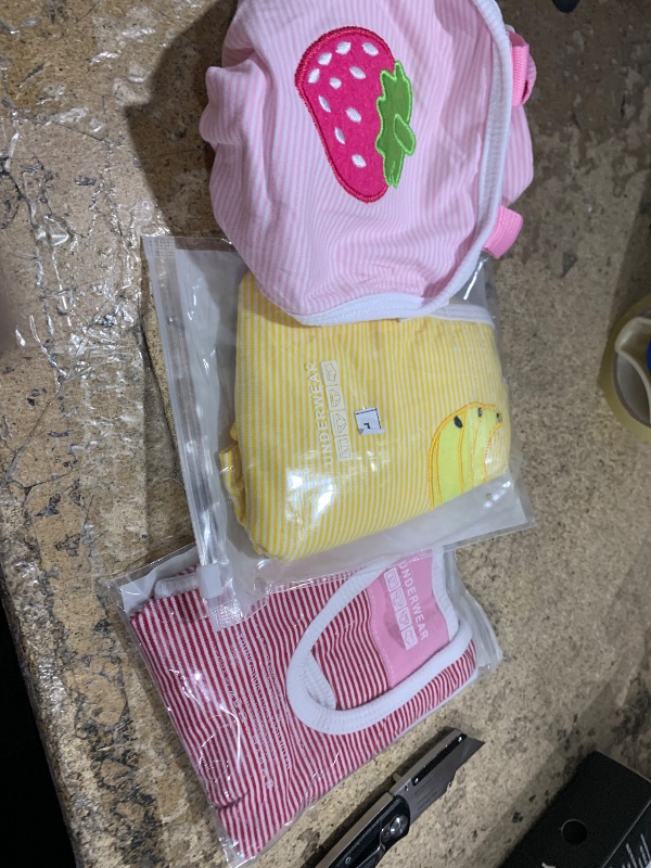 Photo 1 of 3 Pieces Dog Diaper Striped Sanitary Pantie with Adjustable Suspender Washable Reusable Puppy Sanitary Panties Cute Pet Underwear Diaper Jumpsuits for Female Dogs (Fruit Pattern, L)