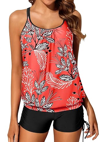 Photo 1 of *USED SIMILAR TO STOCK PHOTO*Yonique Womens Blouson Tankini Swimsuits Two Piece Strappy Bathing Suit XL 