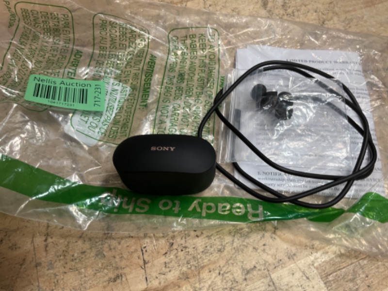 Photo 1 of Sony WF-1000XM4 Noise Canceling Wireless Earbud Headphones - Black (Renewed)
