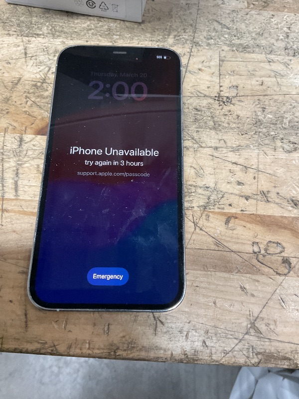 Photo 1 of PASSWORD LOCKED ***PARTS ONLY***  Apple iPhone 12, 256GB, White Titanium -  (Renewed)