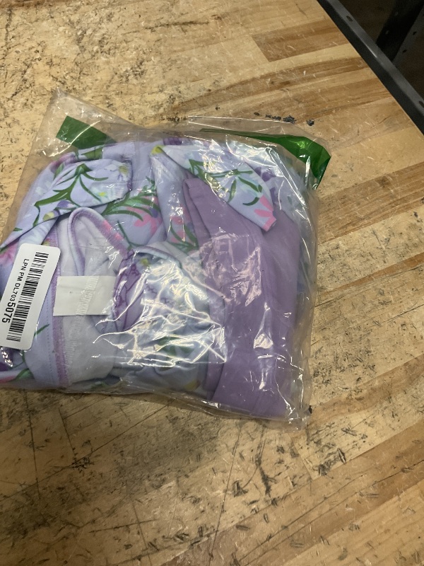 Photo 1 of AI'MAGE Womens High Waisted Bikini Set Tummy Control 2 Piece Bathing Suit Modest Racerback Swimsuit 2025 with Tie Side Knot Light Purple Flower S